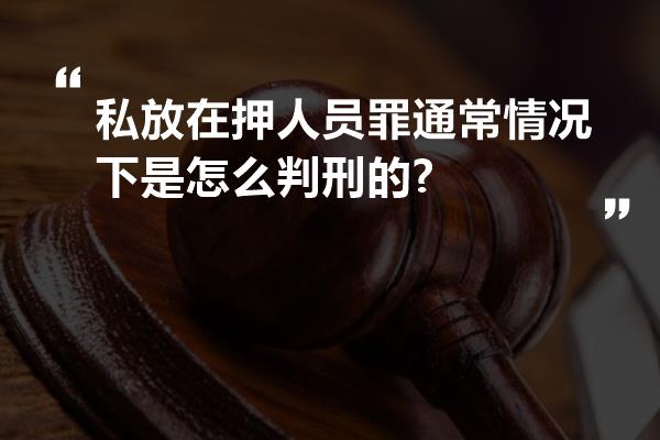 私放在押人员罪通常情况下是怎么判刑的?