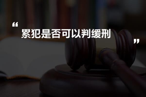 累犯是否可以判缓刑