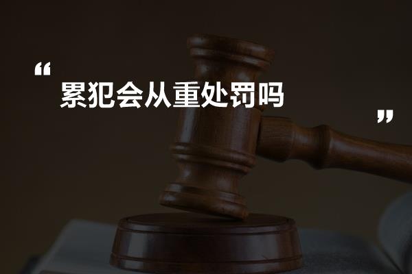 累犯会从重处罚吗