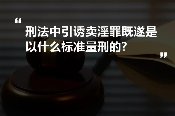 刑法中引诱卖淫罪既遂是以什么标准量刑的?