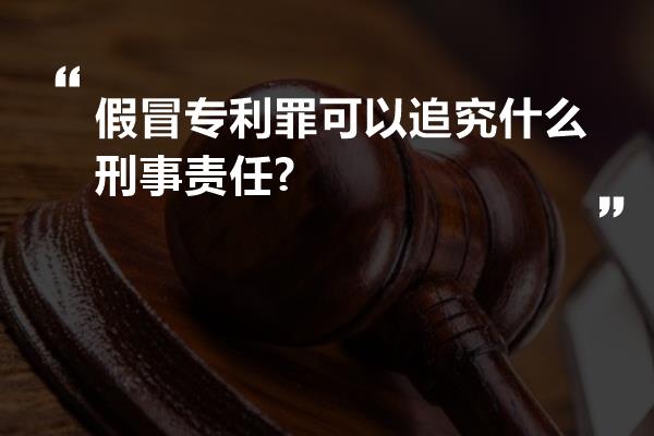 假冒专利罪可以追究什么刑事责任?