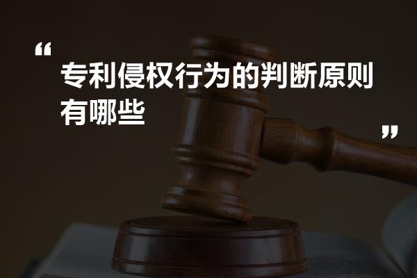 专利侵权行为的判断原则有哪些