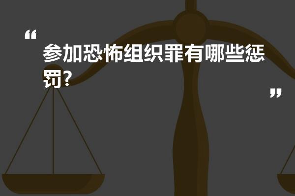 参加恐怖组织罪有哪些惩罚?