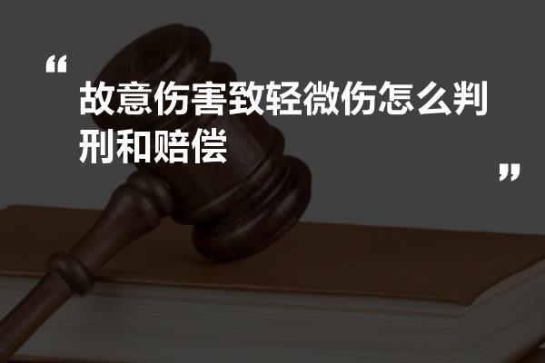 故意伤害致轻微伤怎么判刑和赔偿