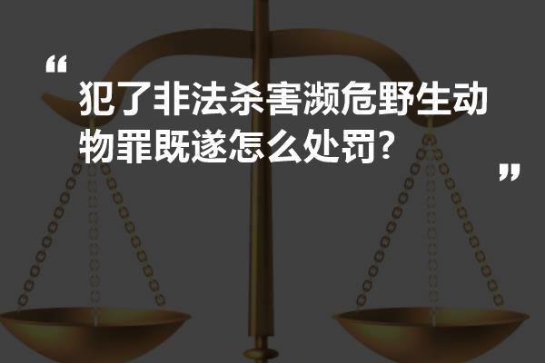 犯了非法杀害濒危野生动物罪既遂怎么处罚?