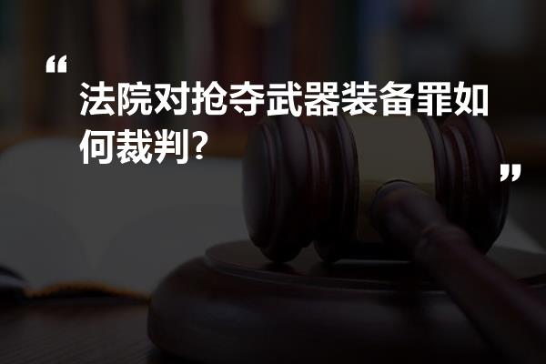 法院对抢夺武器装备罪如何裁判?