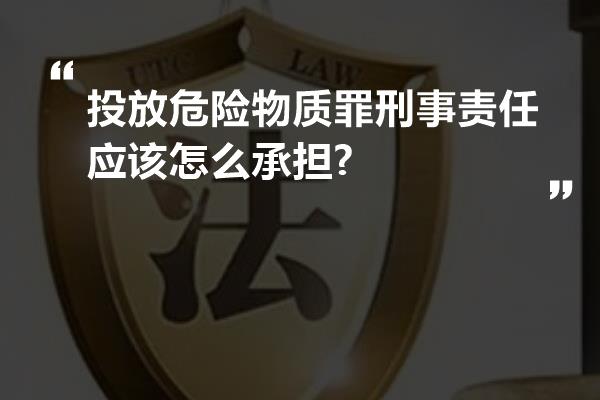 投放危险物质罪刑事责任应该怎么承担?