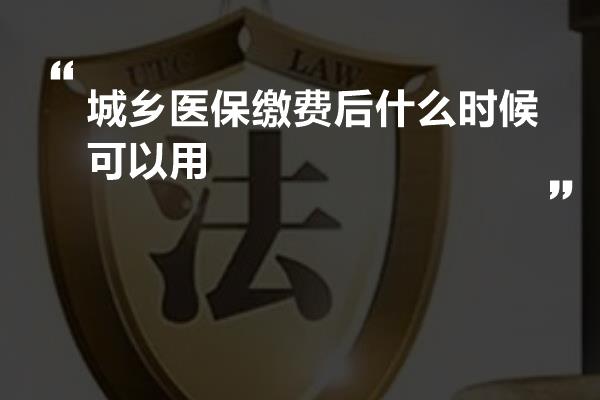 城乡医保缴费后什么时候可以用