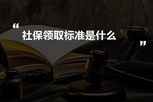 社保领取标准是什么