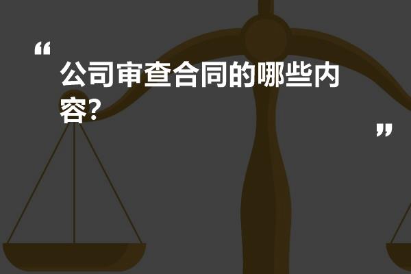 公司审查合同的哪些内容？