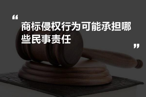 商标侵权行为可能承担哪些民事责任