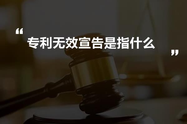 专利无效宣告是指什么