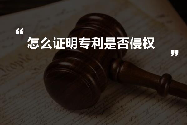 怎么证明专利是否侵权