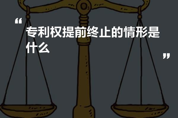 专利权提前终止的情形是什么