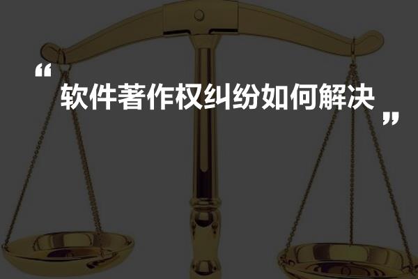 软件著作权纠纷如何解决