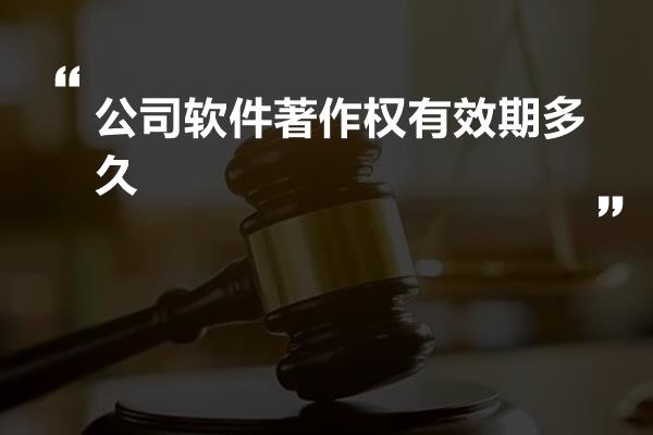 公司软件著作权有效期多久