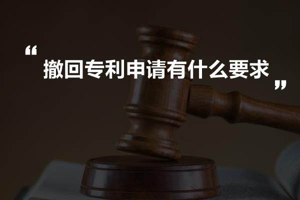 撤回专利申请有什么要求