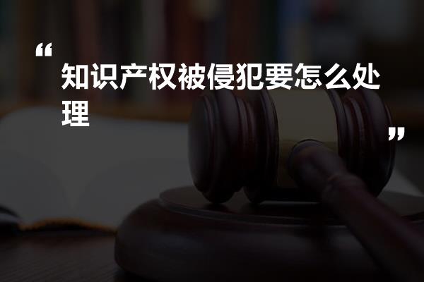 知识产权被侵犯要怎么处理