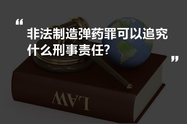 非法制造弹药罪可以追究什么刑事责任?