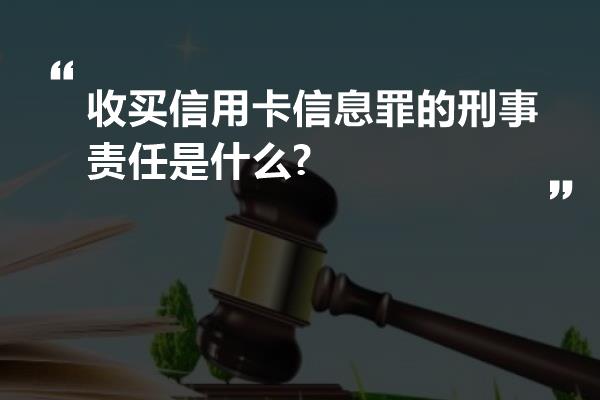 收买信用卡信息罪的刑事责任是什么?