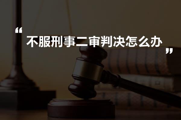 不服刑事二审判决怎么办