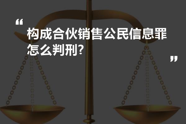 构成合伙销售公民信息罪怎么判刑?