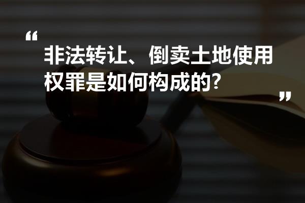 非法转让、倒卖土地使用权罪是如何构成的?