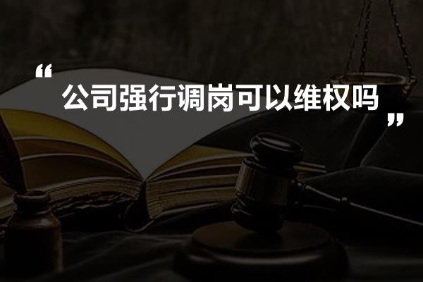 公司强行调岗可以维权吗