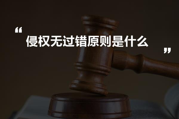 侵权无过错原则是什么