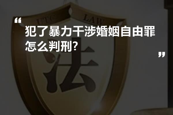 犯了暴力干涉婚姻自由罪怎么判刑?