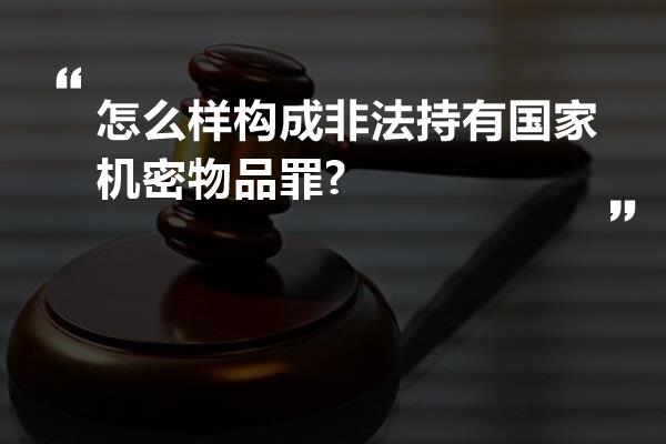 怎么样构成非法持有国家机密物品罪?