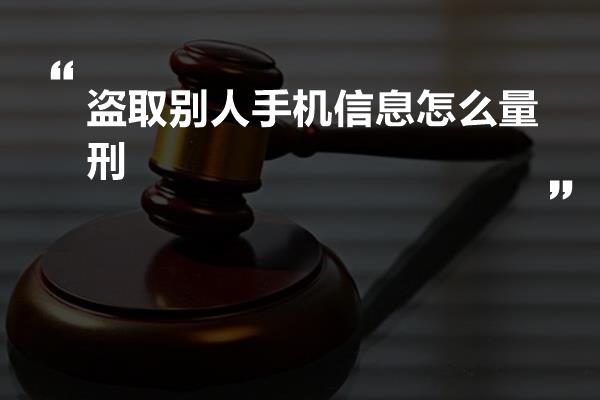 盗取别人手机信息怎么量刑