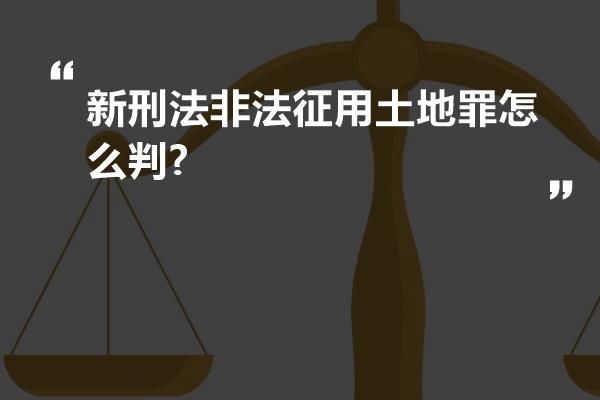 新刑法非法征用土地罪怎么判?