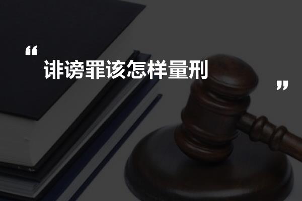 诽谤罪该怎样量刑