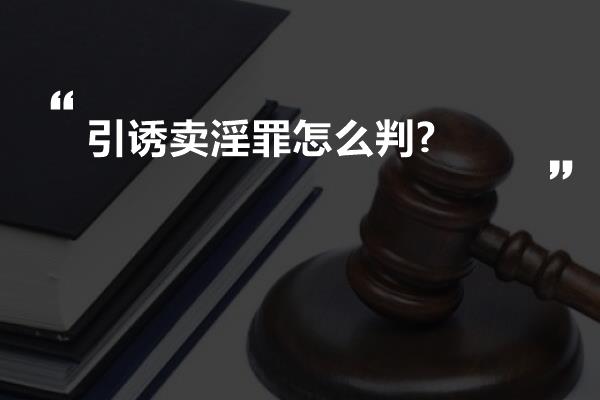 引诱卖淫罪怎么判?