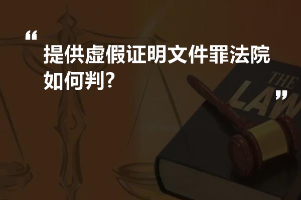 提供虚假证明文件罪法院如何判?