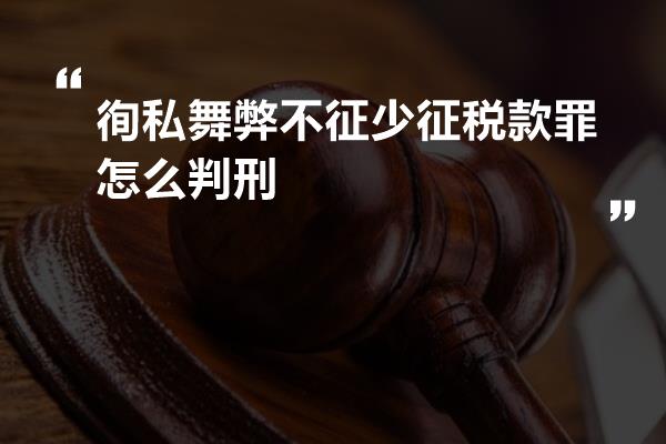 徇私舞弊不征少征税款罪怎么判刑