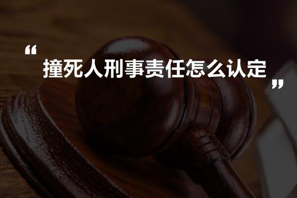 撞死人刑事责任怎么认定