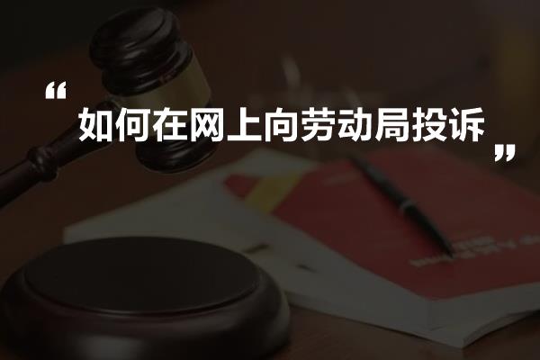 如何在网上向劳动局投诉