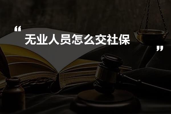 无业人员怎么交社保