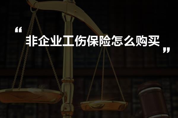 非企业工伤保险怎么购买