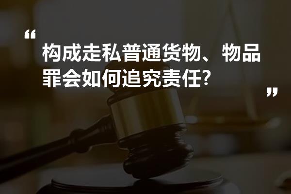 构成走私普通货物、物品罪会如何追究责任?