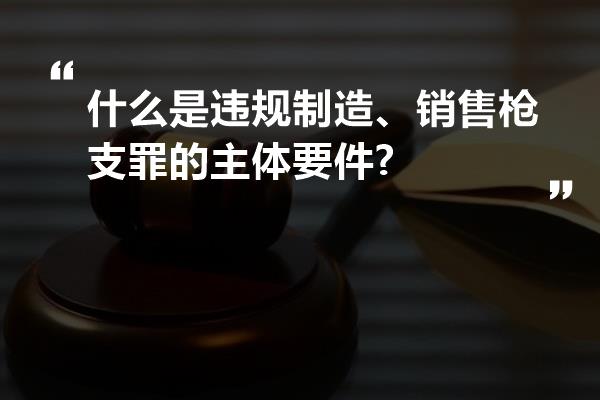 什么是违规制造、销售枪支罪的主体要件?