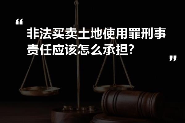 非法买卖土地使用罪刑事责任应该怎么承担?