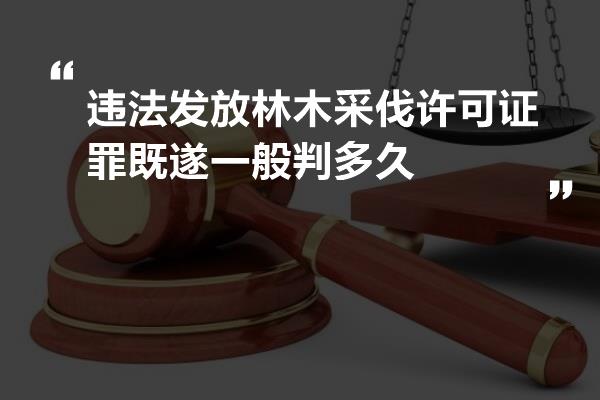 违法发放林木采伐许可证罪既遂一般判多久