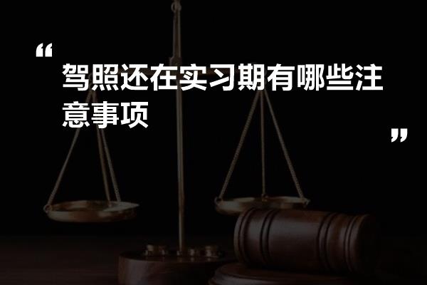 驾照还在实习期有哪些注意事项