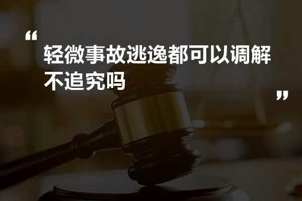 轻微事故逃逸都可以调解不追究吗