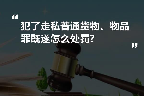 犯了走私普通货物、物品罪既遂怎么处罚?