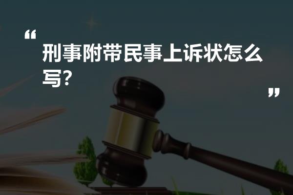 刑事附带民事上诉状怎么写？