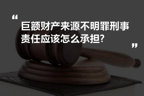 巨额财产来源不明罪刑事责任应该怎么承担?